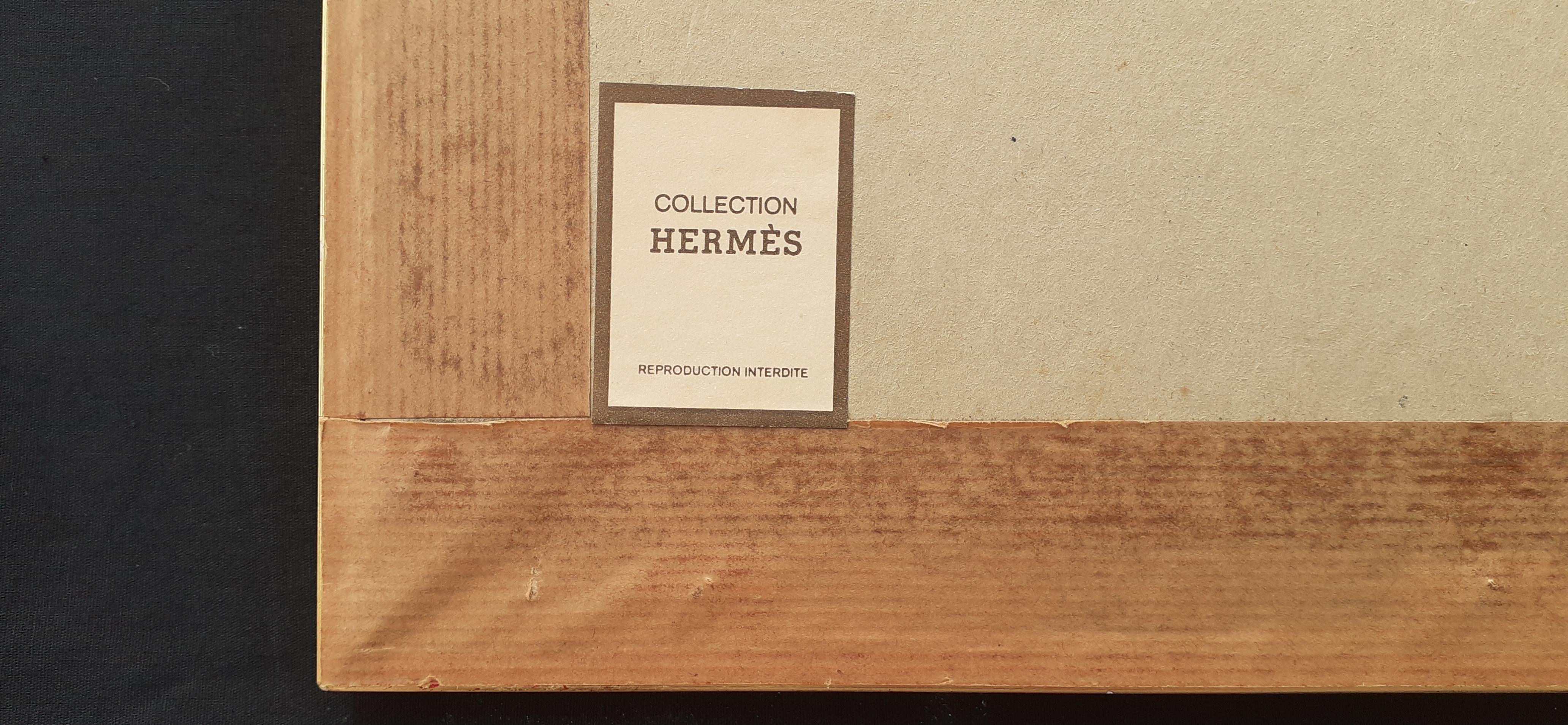 Satz von 2 gerahmten Kutschengravuren aus der Sammlung Hermès RARE im Angebot 1