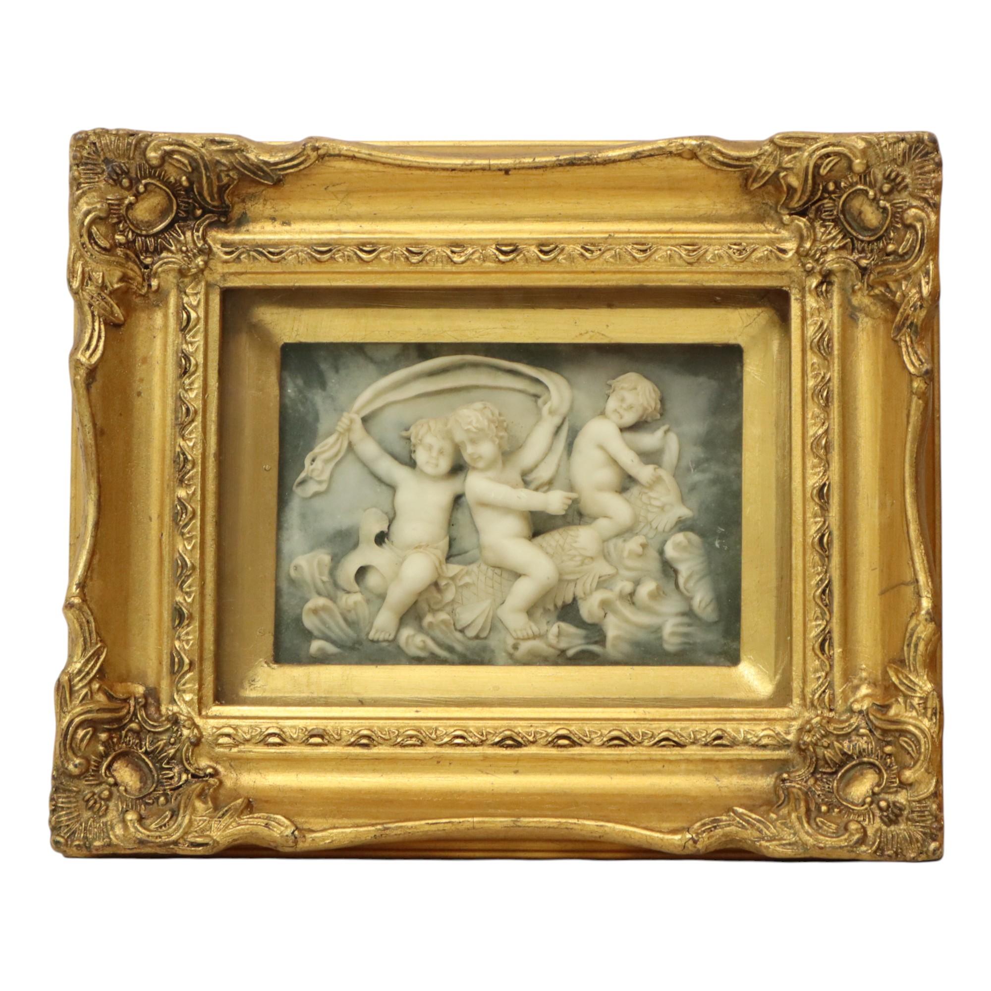 Set di 2 targhe incorniciate in alabastro Biggs and Sons London in vendita 3