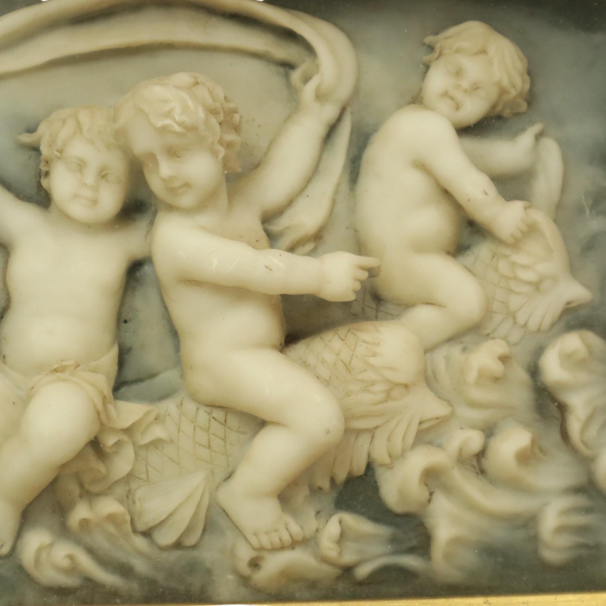 Set di 2 targhe incorniciate in alabastro Biggs and Sons London in vendita 5