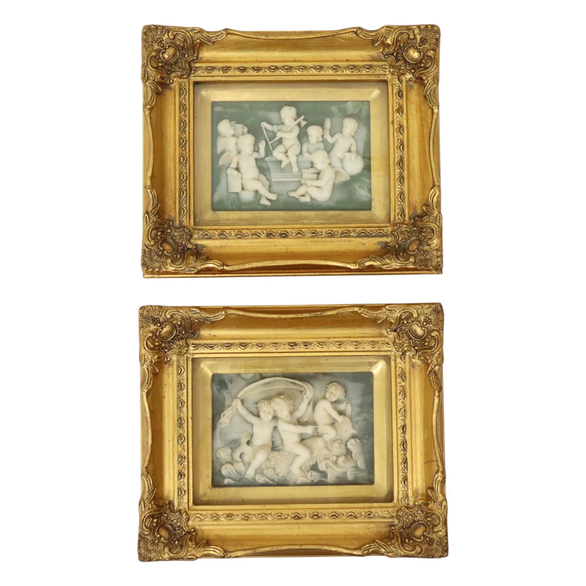 Set di 2 targhe incorniciate in alabastro Biggs and Sons London in vendita 8