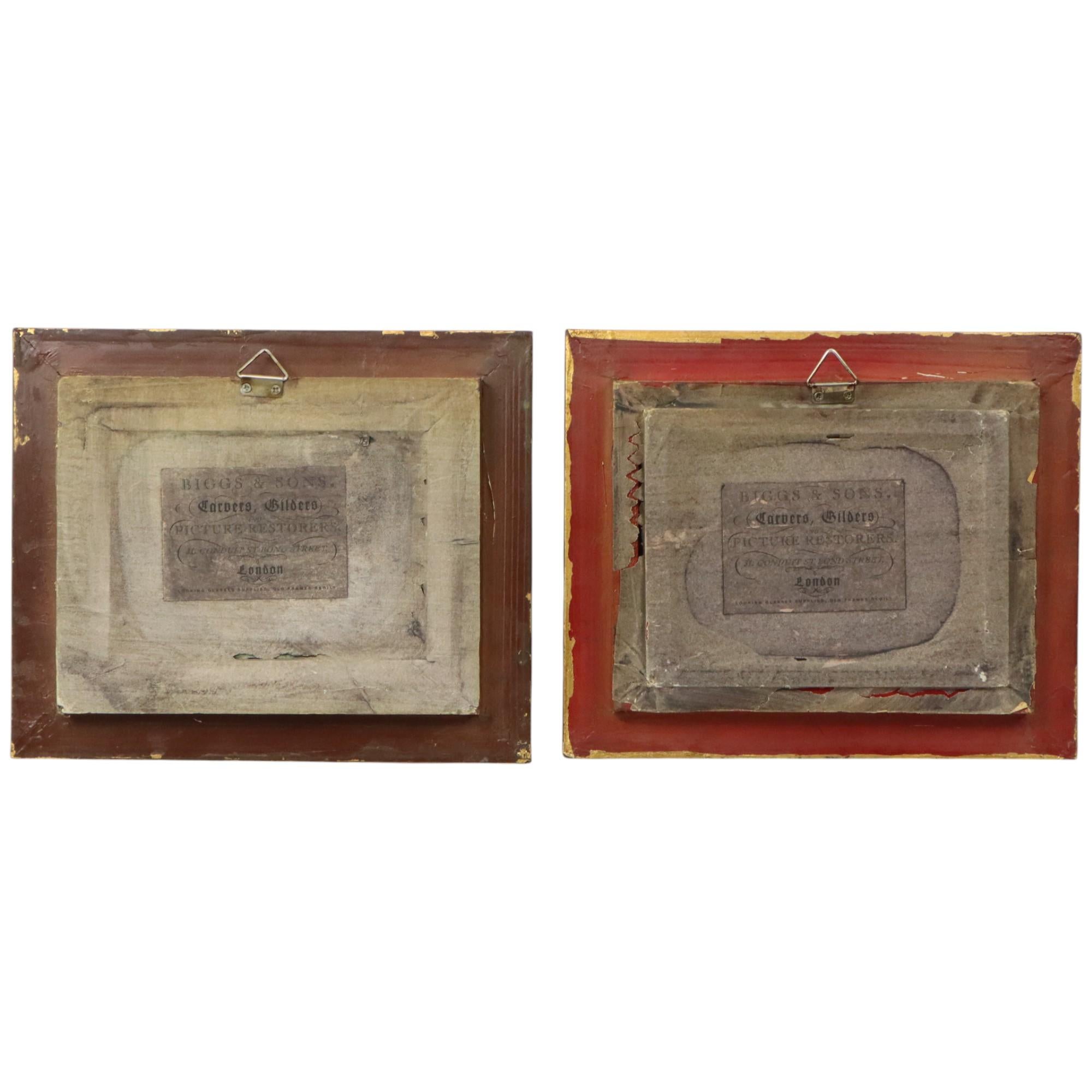 Set di 2 targhe incorniciate in alabastro Biggs and Sons London in vendita 9