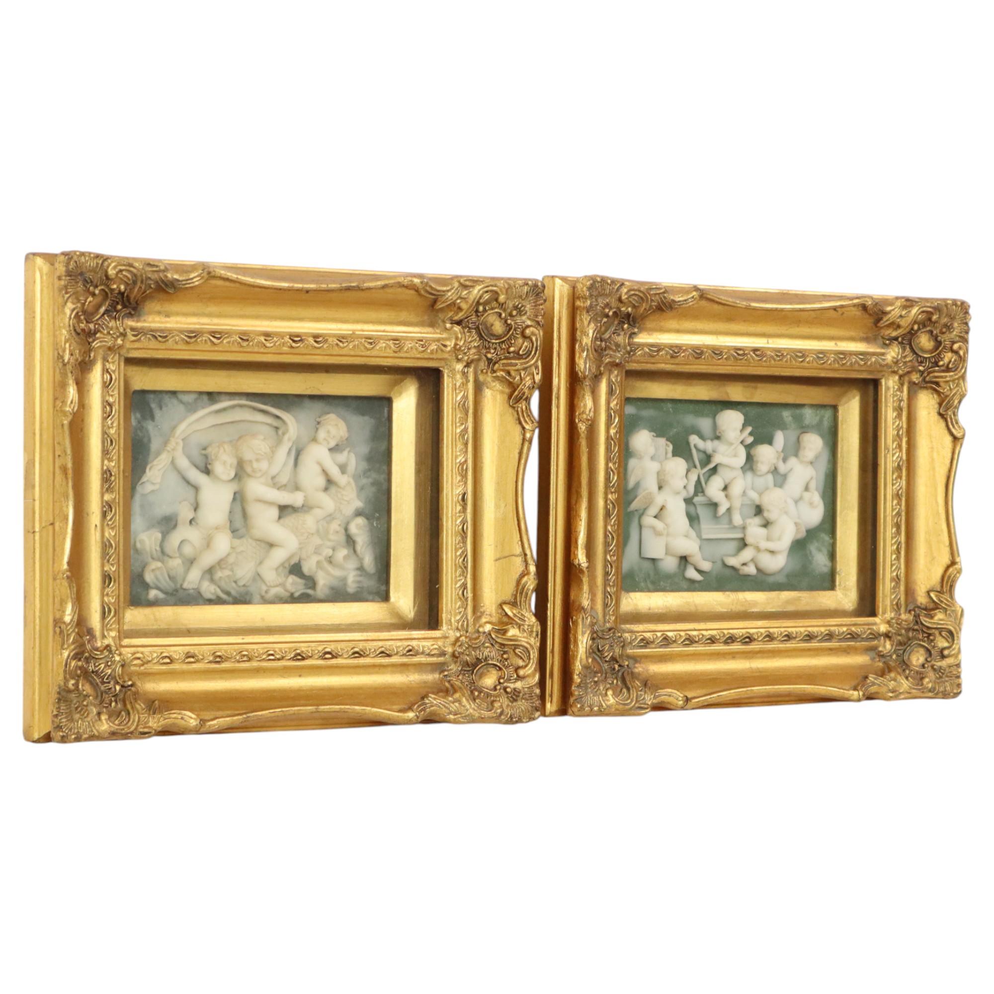 Britannico Set di 2 targhe incorniciate in alabastro Biggs and Sons London in vendita