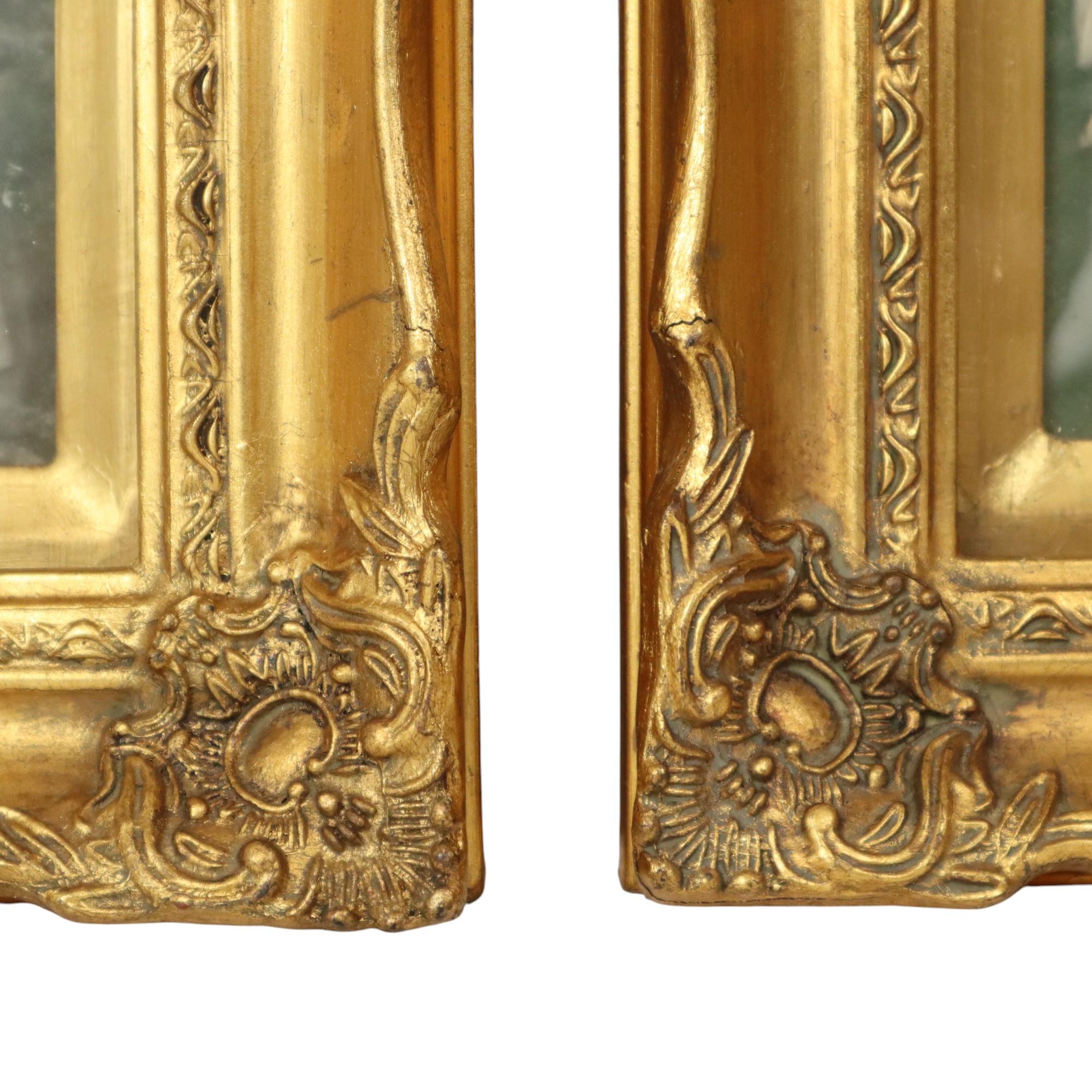 Set di 2 targhe incorniciate in alabastro Biggs and Sons London In condizioni buone in vendita a Poperinge, BE