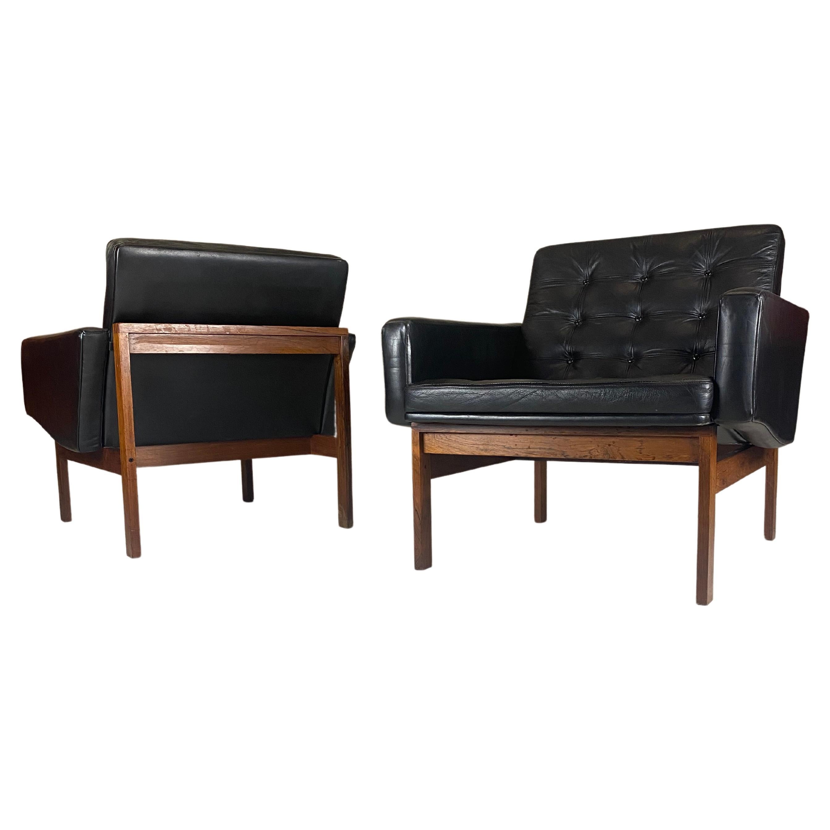 Set of 2 France & Son Rosewood Moduline Armchairs by Ole Gjerløv-Knudsen & Lind For Sale