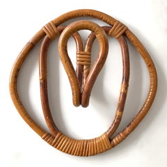 Set of 2 Franco Albini and Franca Helg Rattan Coat Hooks
