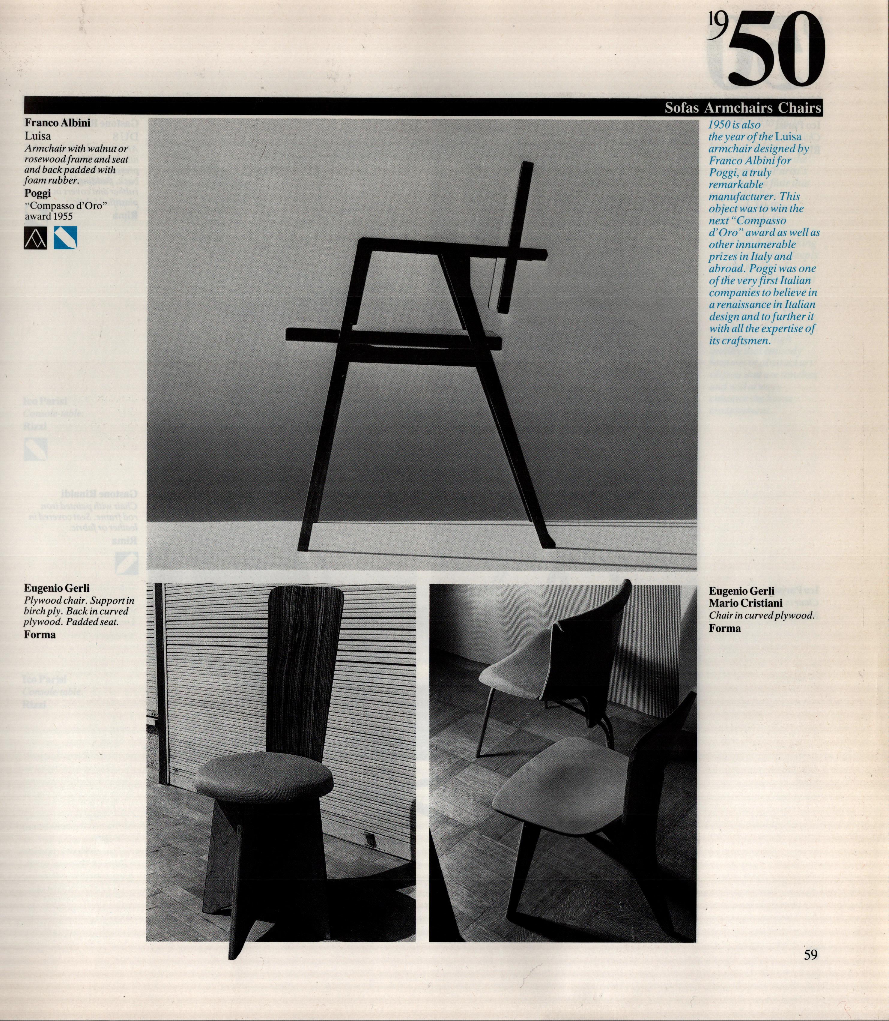 Ensemble de 2 chaises « Luxa » de Franco Albini, Production Poggi, Pavia en vente 13