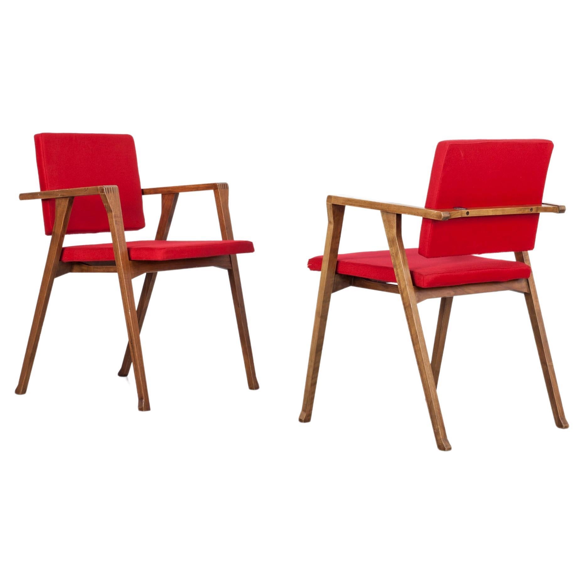 Set of 2 Franco Albini, "Luisa" chairs, Production Poggi, Pavia