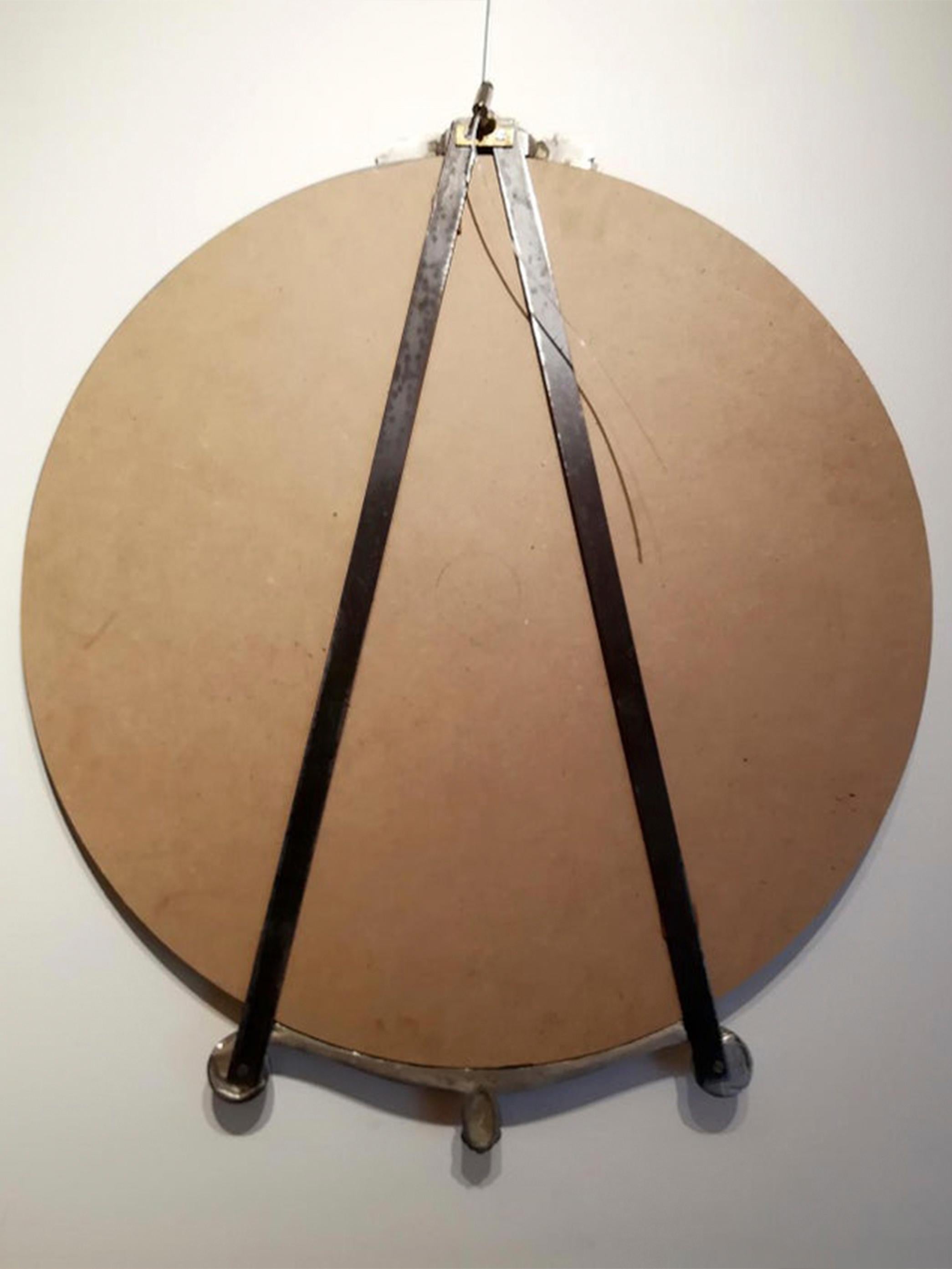 Set di 2 specchi da parete nichelati in stile Art&Deco francese, circa anni '80 in vendita 4