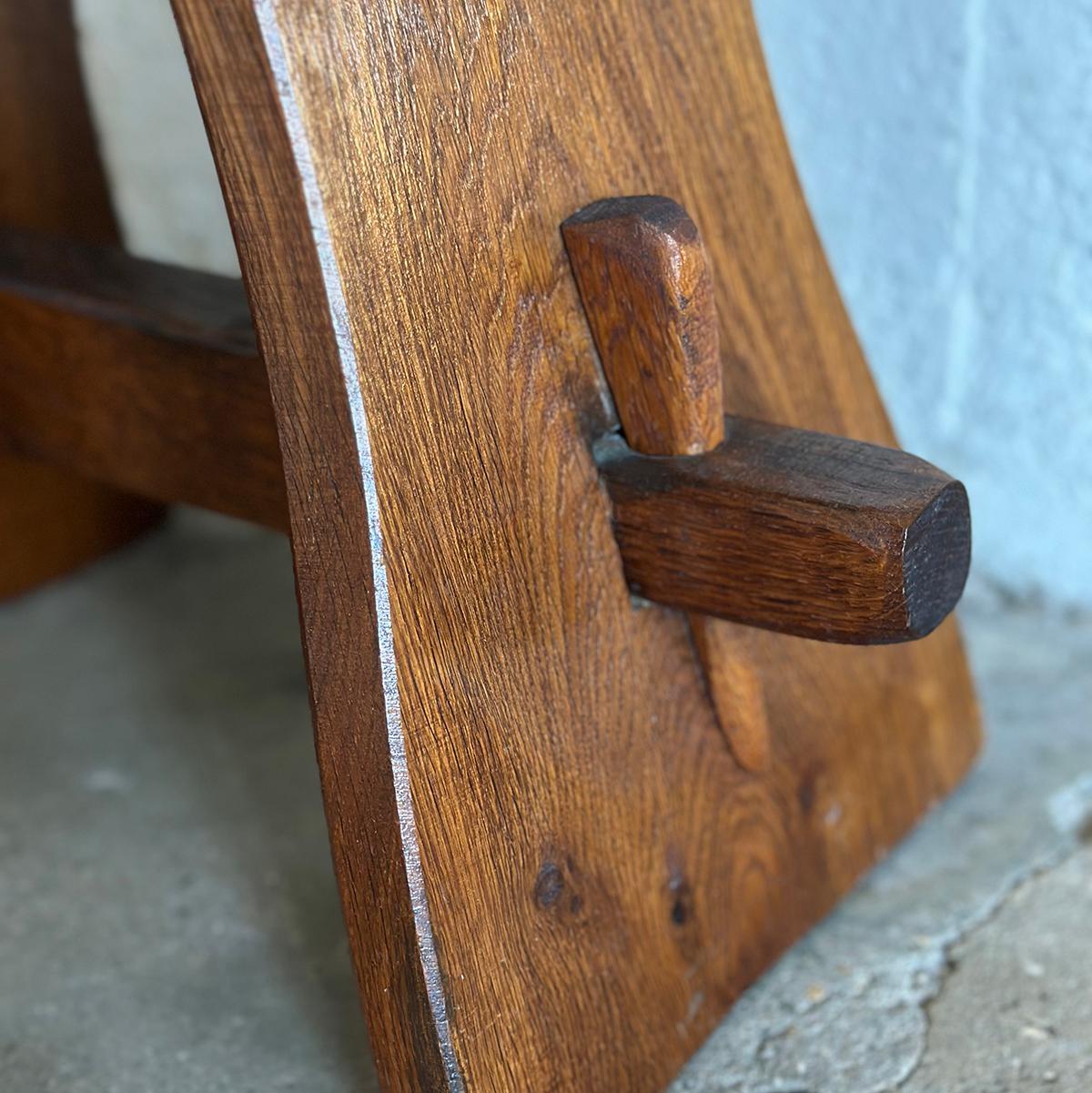 Minimalist Set Of 2 French Artisan Stools 1960s For Sale