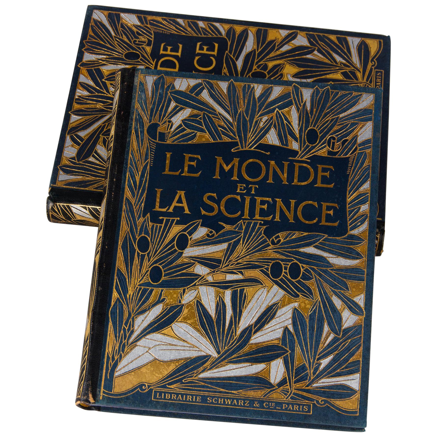 Set of 2 French Books, Le Monde et La Science, France, Early 1900s