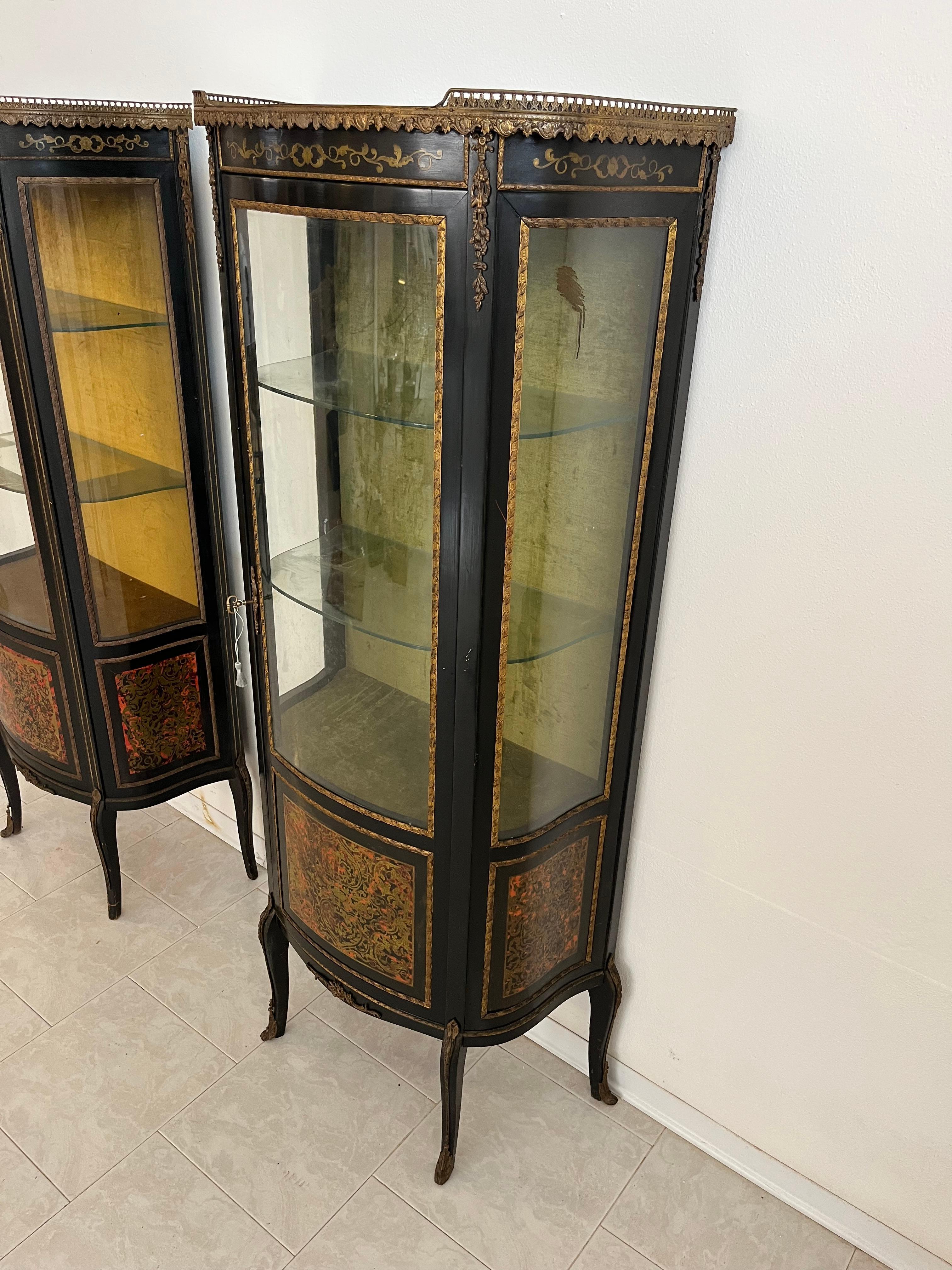 Set di 2 vetrine francesi Boulle, anni '30 in vendita 4