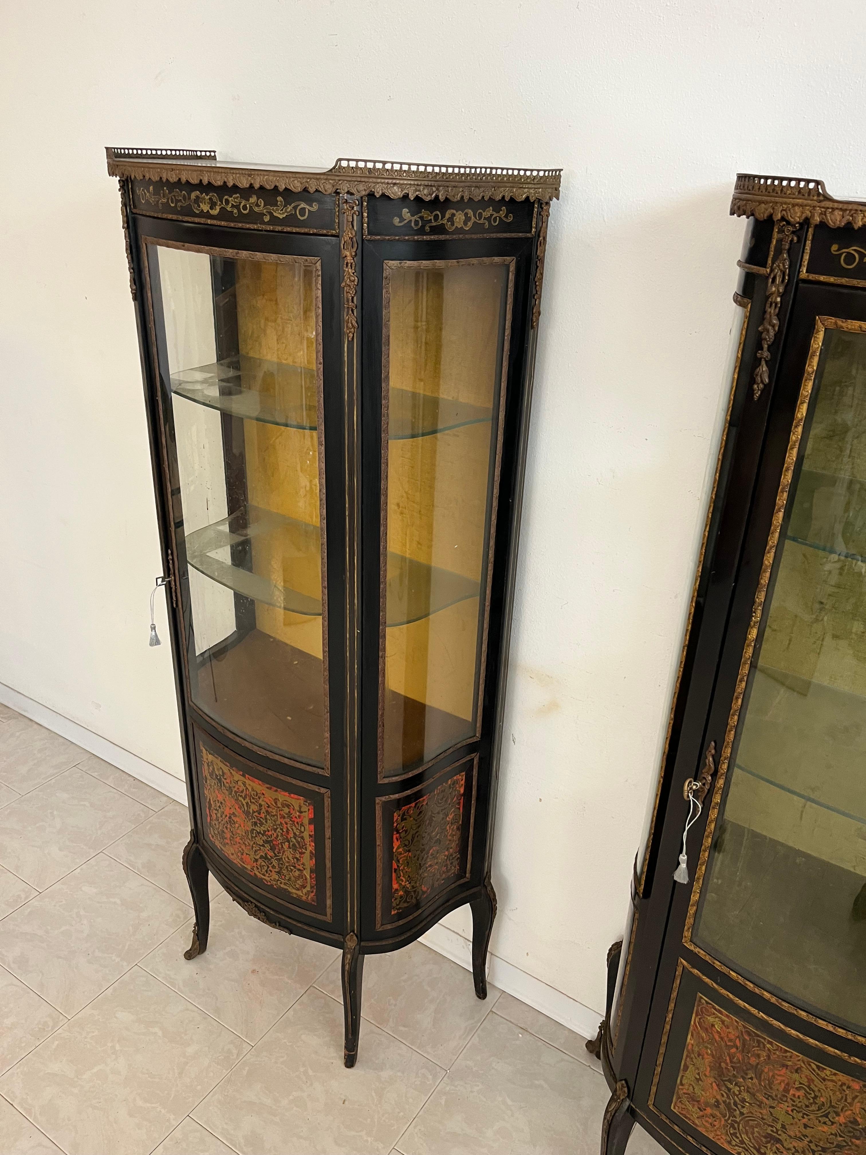 Set di 2 vetrine francesi Boulle, anni '30 in vendita 5