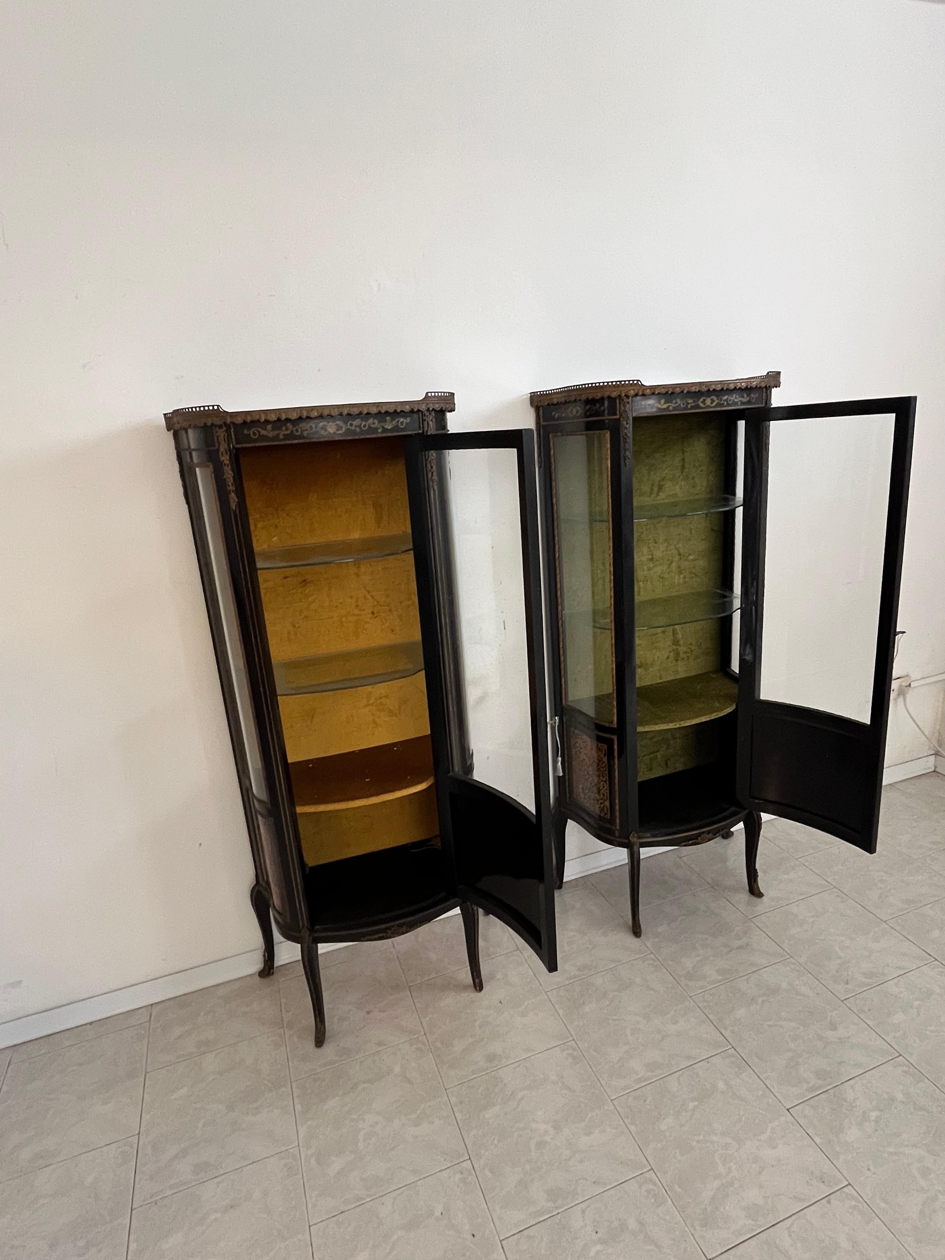 Set di 2 vetrine francesi Boulle, anni '30 in vendita 1