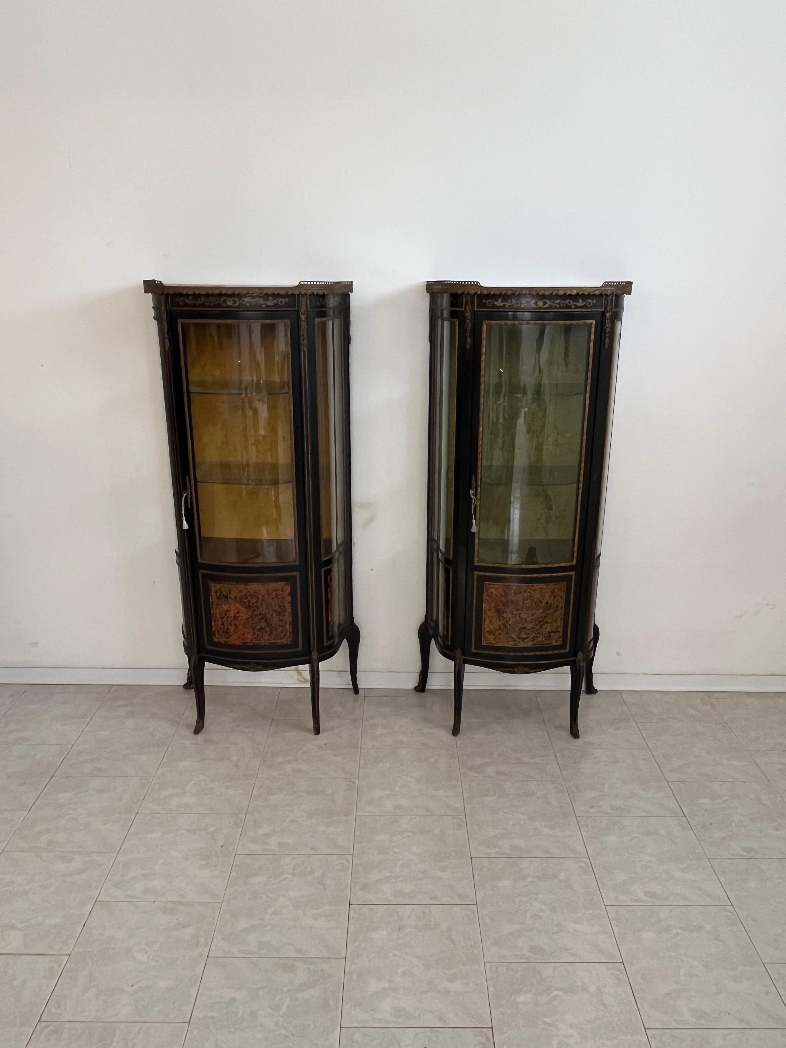 Set di 2 vetrine francesi Boulle, anni '30 in vendita 2