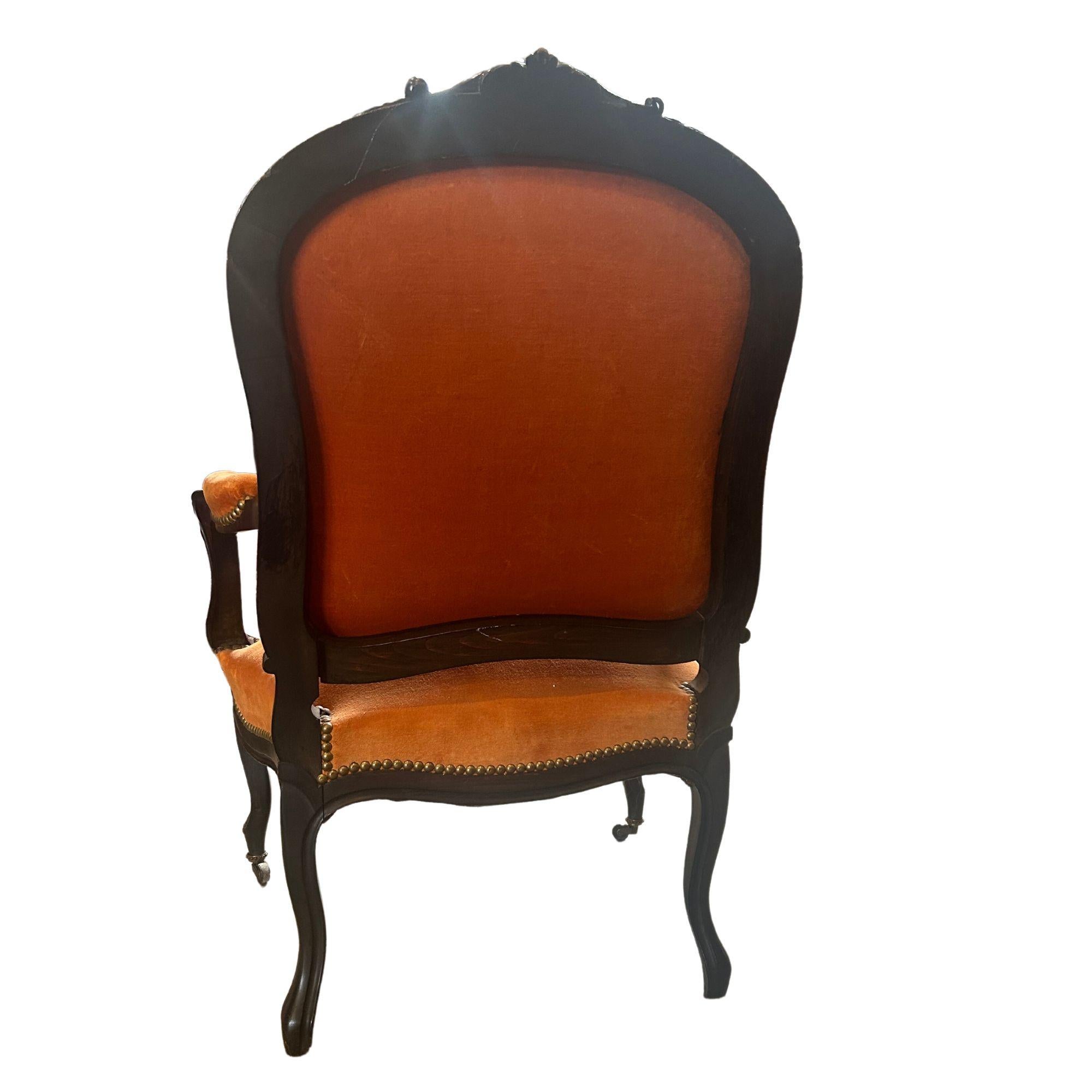 Late 19th Century French 19th Century Chairs with Original Black Patina - Set of 2 For Sale