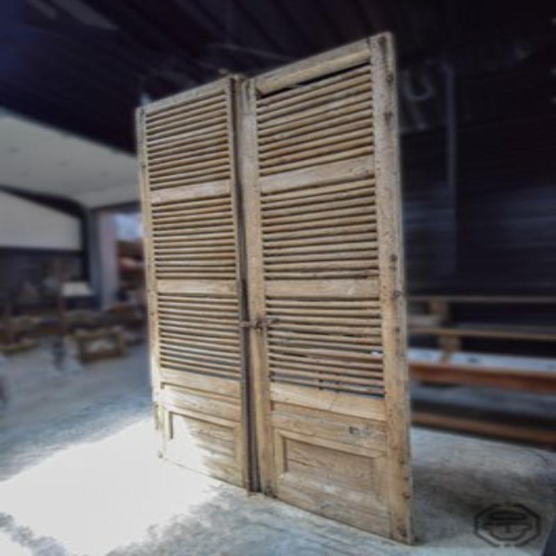Metal Set of 2 French Oak Chateau Doors For Sale