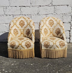 Set of 2 French Vintage Crapaud Seater-Lounge Seater-Boudoir Chairs-50s