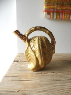 Set of 2 French Vintage golden Chestnuts Liqueur bottles - 60s