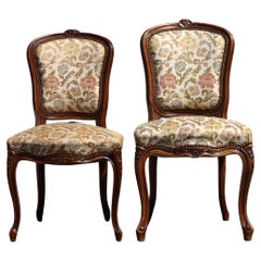 Set of 2 French Vintage Wooden Dining Chairs-Salon Chairs -Style Louis XV-50s