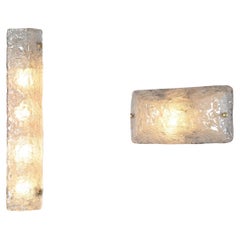 Set of 2 Frosted Glass Sconces by Toni Zuccheri, circa 1960