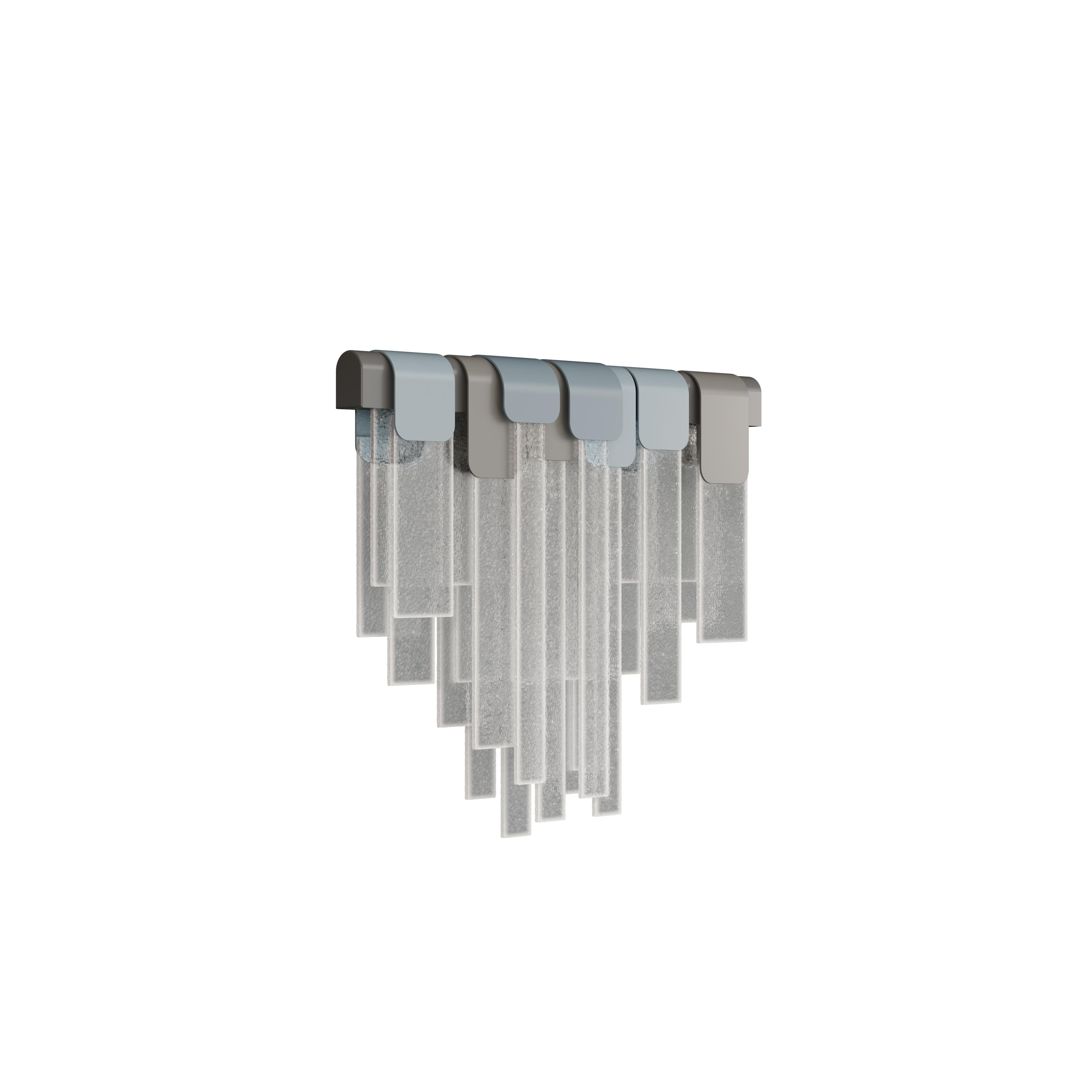 Lot de 2 lampes murales Frostlight en verre artisanal laiton par Creativemary en vente 1