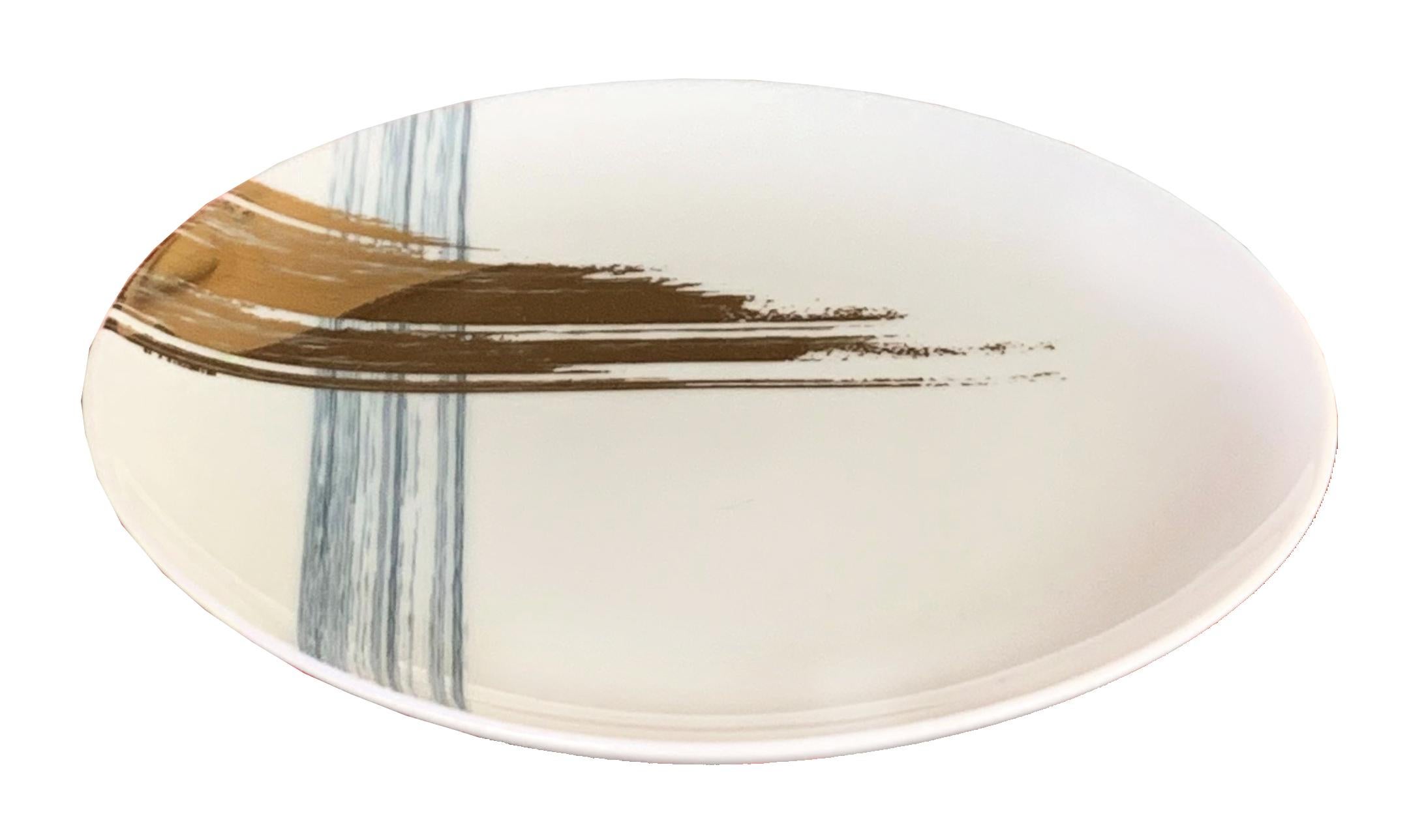 Modern Set of 2 Fruit Plate Artisan Brush André Fu Living Tableware New For Sale