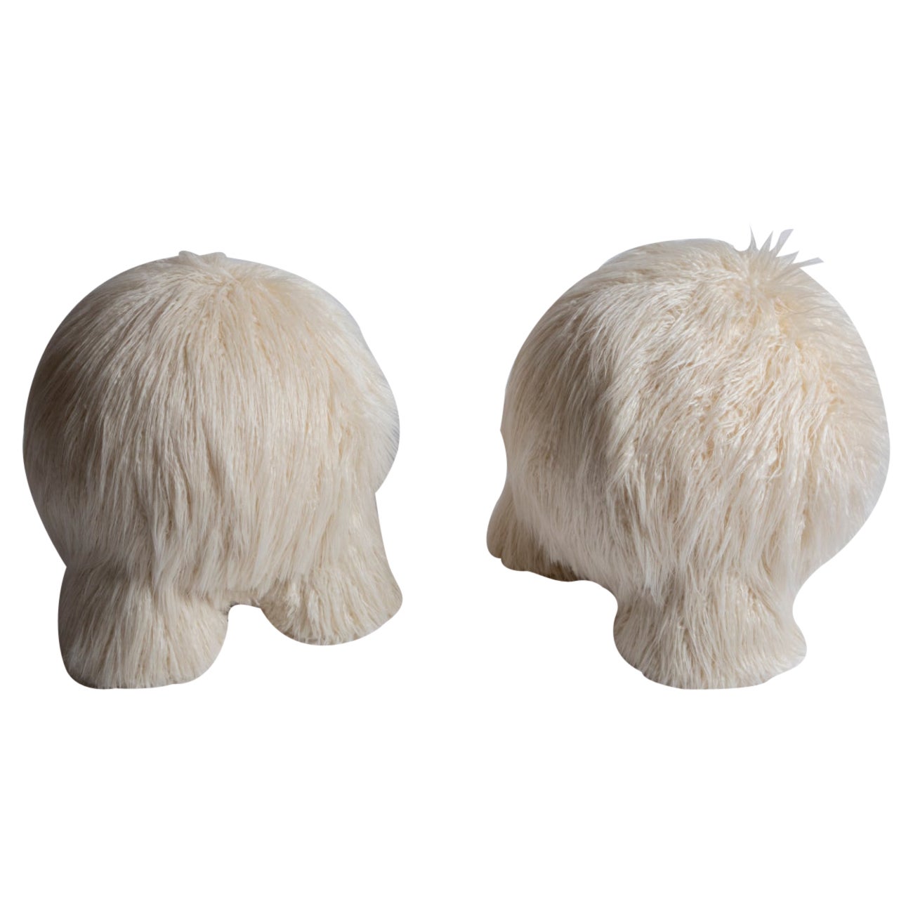 Set of 2 Fur Atlas Stools by Pietro Franceschini For Sale