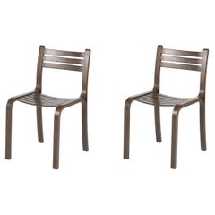 Set Of 2 Gabi Walnut Stained Beech Chairs by Objekto