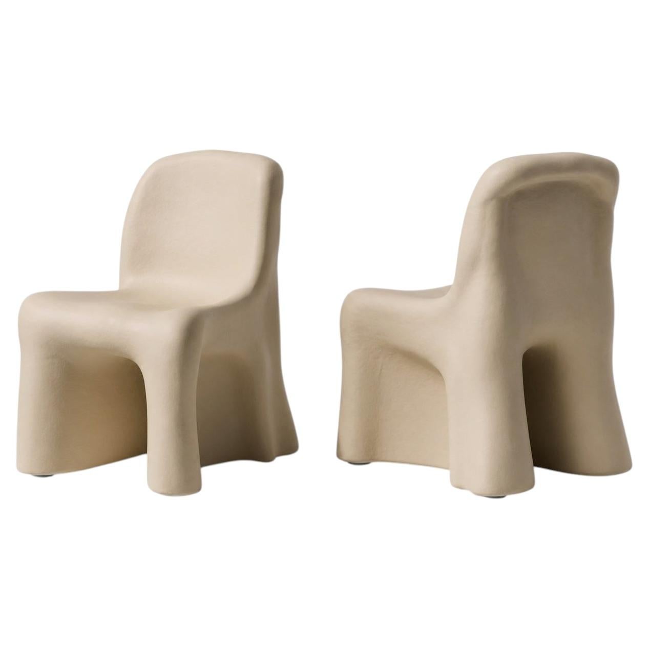 Lot de 2 chaises d'extérieur sans accoudoirs Gaetano Pesce Dalila Beige pour Cassina en vente