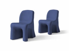 Set of 2 Gaetano Pesce Dalila Blue Armless Outdoor Chairs for Cassina