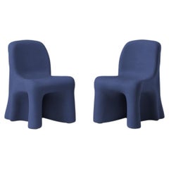 Set of 2 Gaetano Pesce Dalila Blue Armless Outdoor Chairs for Cassina