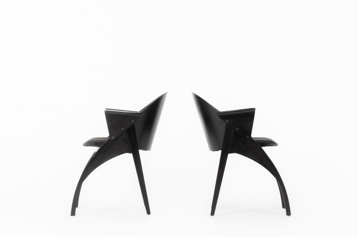 French Set of 2 Galateo armchairs by Pascal Mourgue for Scarabat 1980