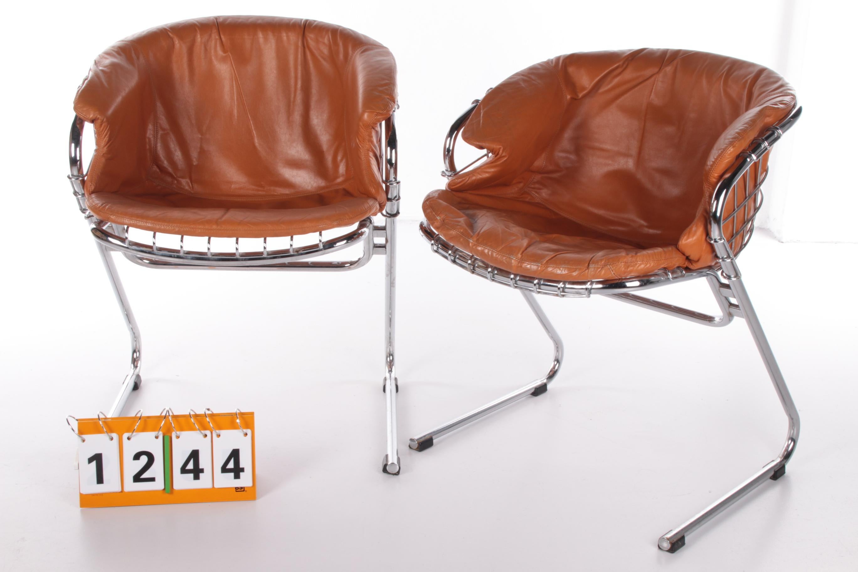 Mid-Century Modern Set of 2 Gastone Rinaldi Dining Room Chairs Model Flynn, 1970 Italy