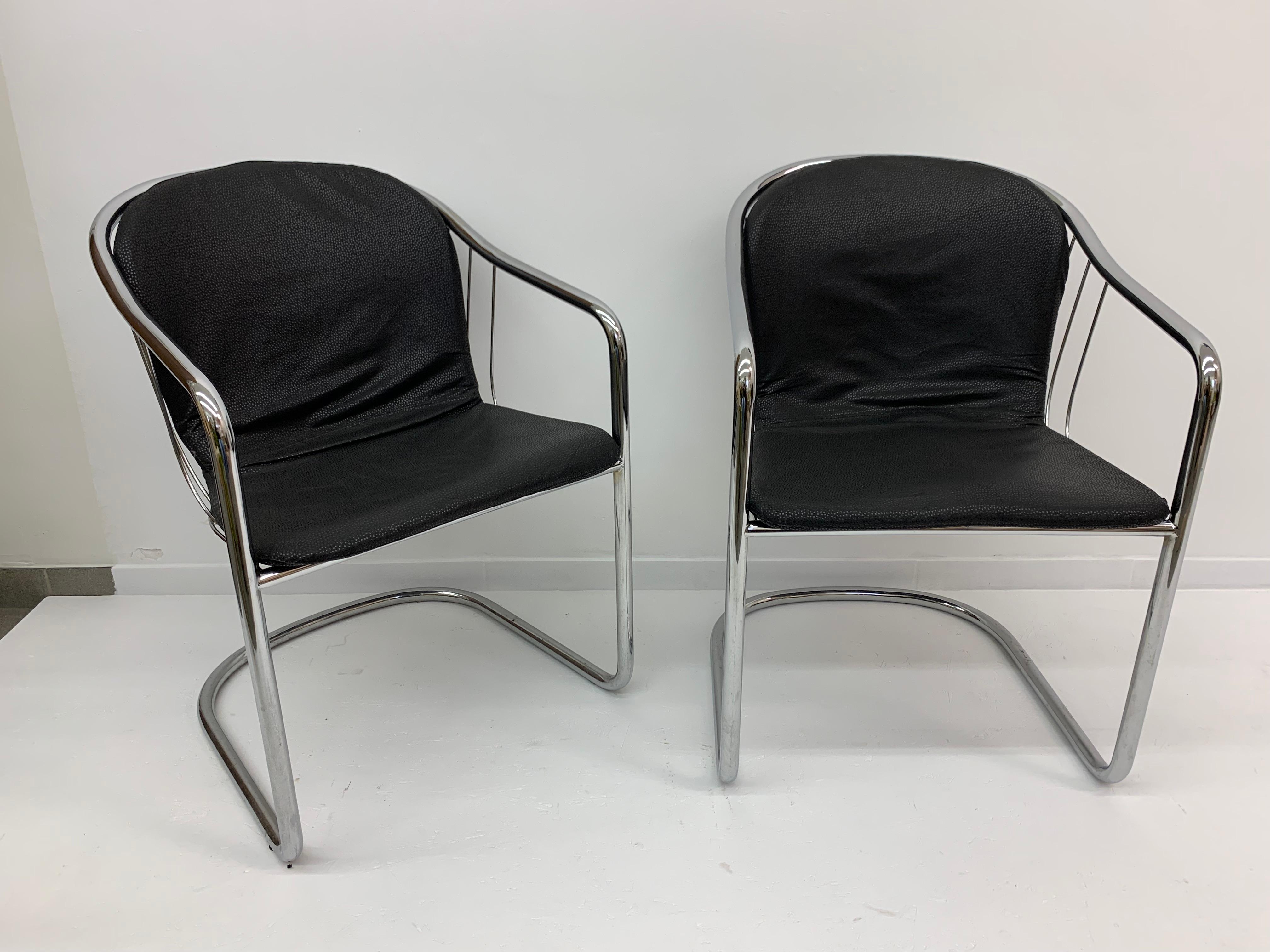 Set of 2 Gastone Rinaldi for Fasem Italy dining chairs, 1980’s For Sale 6