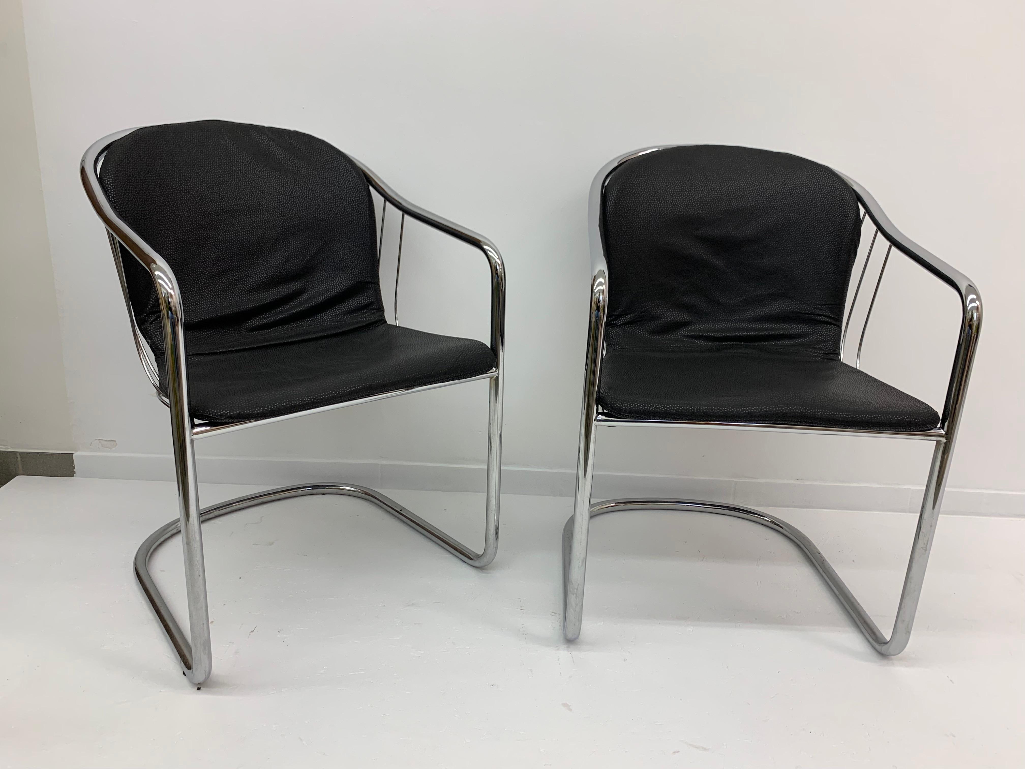 Set of 2 Gastone Rinaldi for Fasem Italy dining chairs, 1980’s For Sale 7