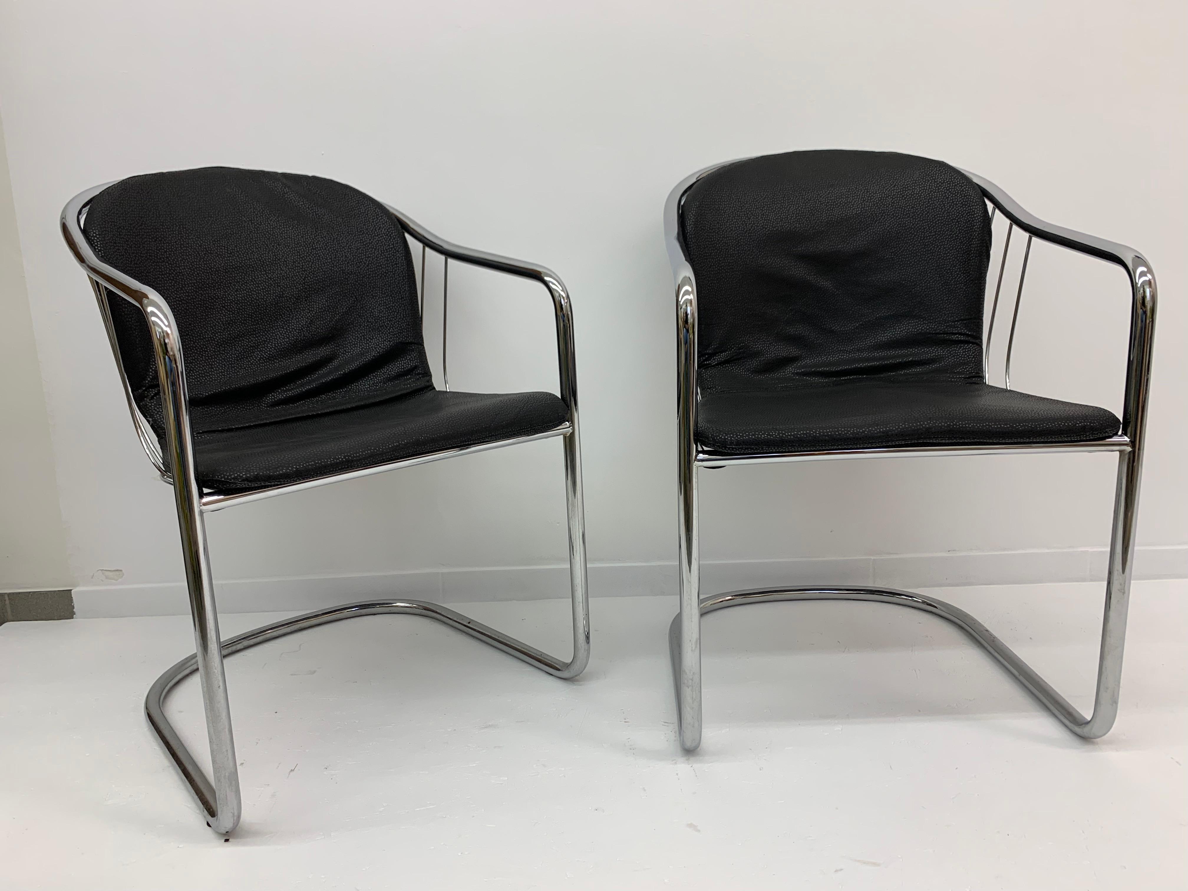 Set of 2 Gastone Rinaldi for Fasem Italy dining chairs, 1980’s For Sale 8