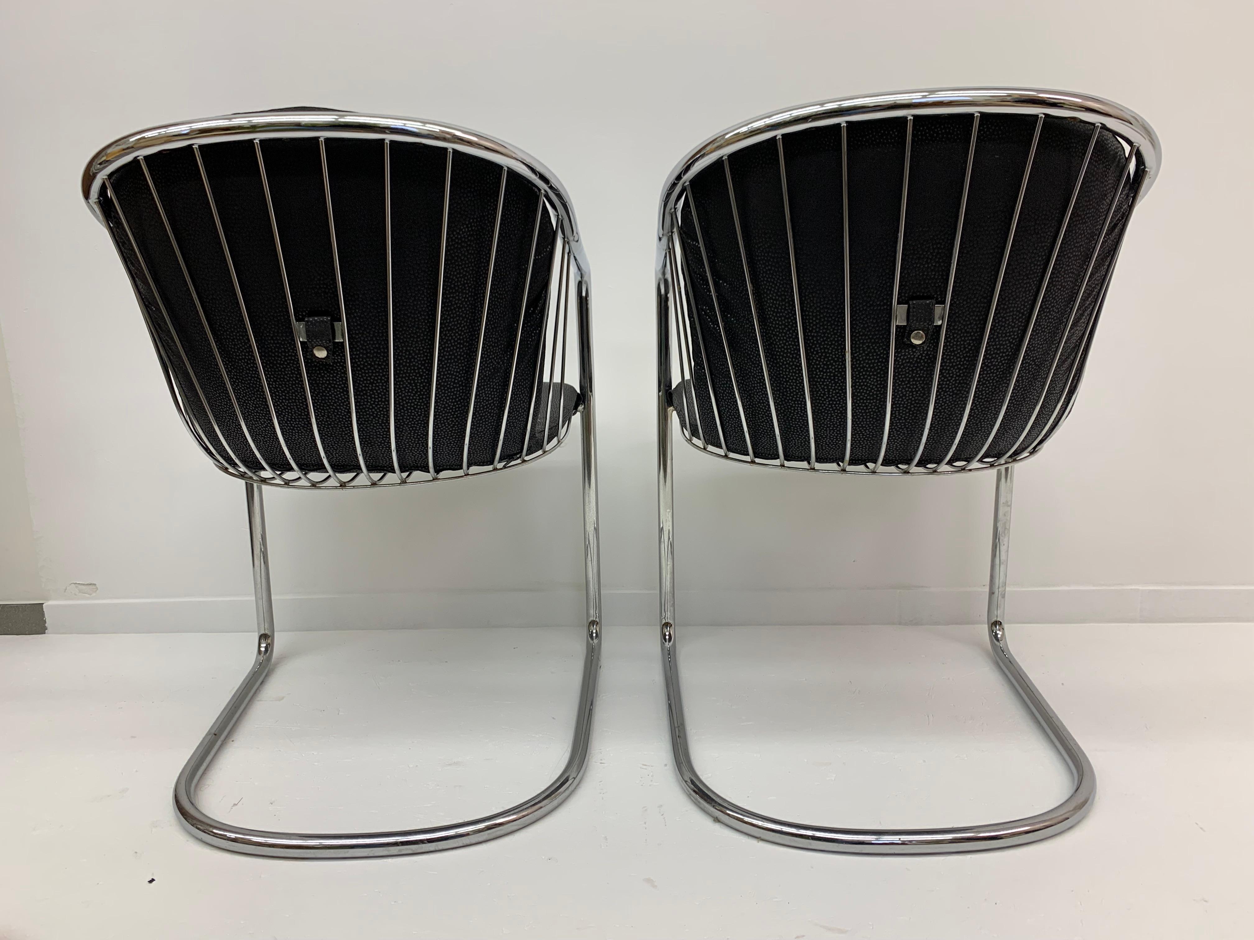 Set of 2 Gastone Rinaldi for Fasem Italy dining chairs, 1980’s For Sale 9