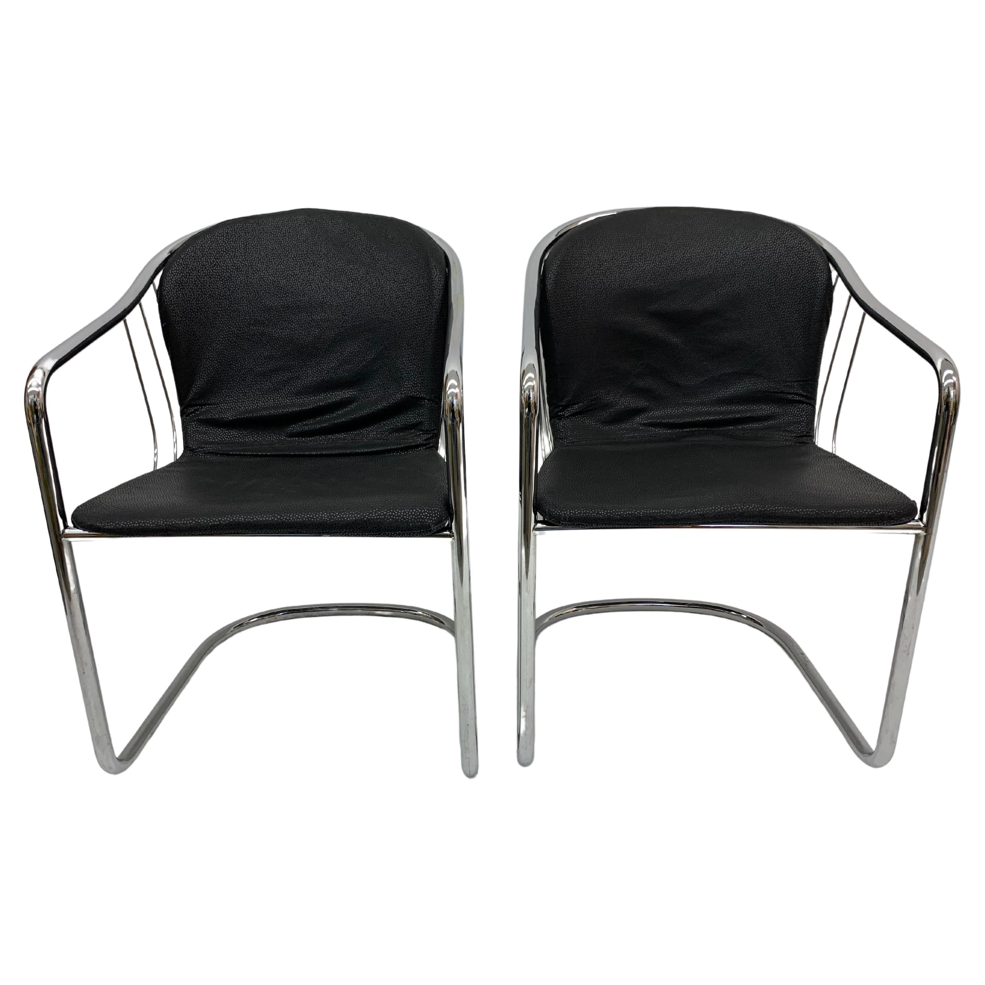 Ensemble de 2 chaises de salle à manger Gastone Rinaldi pour Fasem Italie, années 1980 en vente