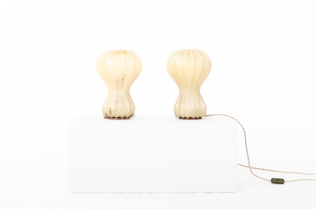 Set of 2 Gatto Piccolo Lamps by Achille&Pier Giacomo Castiglioni for Flos, 1960 In Fair Condition In JASSANS-RIOTTIER, FR