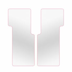 Set of 2 Geometric Full-Body Wall Accent Mirrors – Loveself 04 in Light Blue