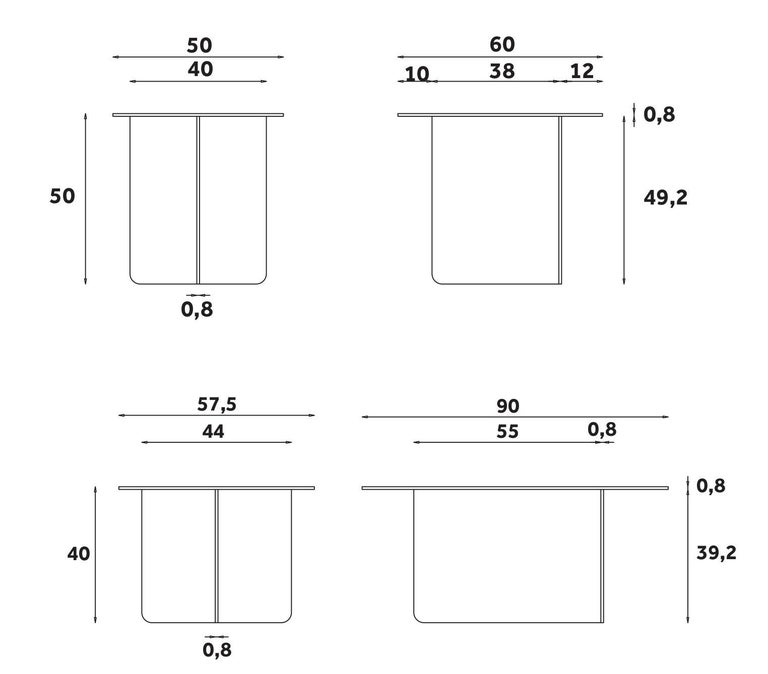 Set of 2 Geometric Low Tables in Colored Glass For Sale at 1stDibs
