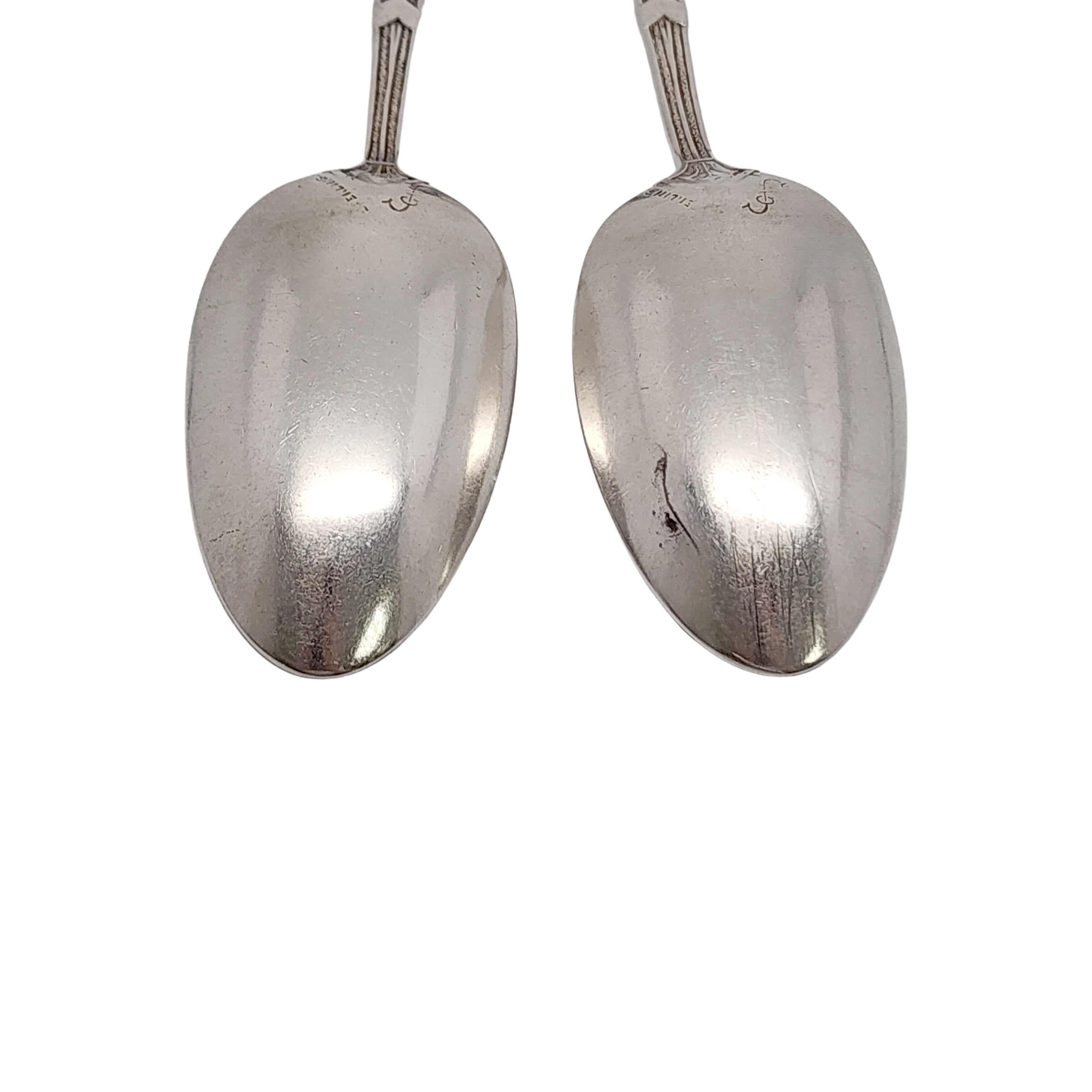 Set of 2 George Shiebler Sterling Silver Amaryllis Teaspoons w/Engraving #15843 For Sale 1