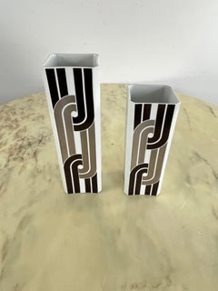 Set Of 2 German Ceramic Vases By Hermann Schwahn For Hutschenreuther 1970s