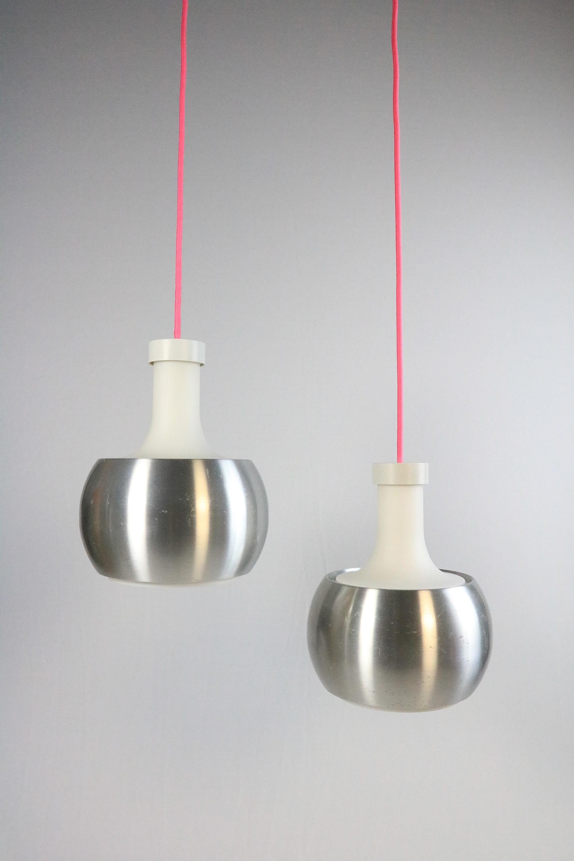 Set of 2 German Hanging Lamps by STAFF, Glass / Metal, 1970s For Sale 5