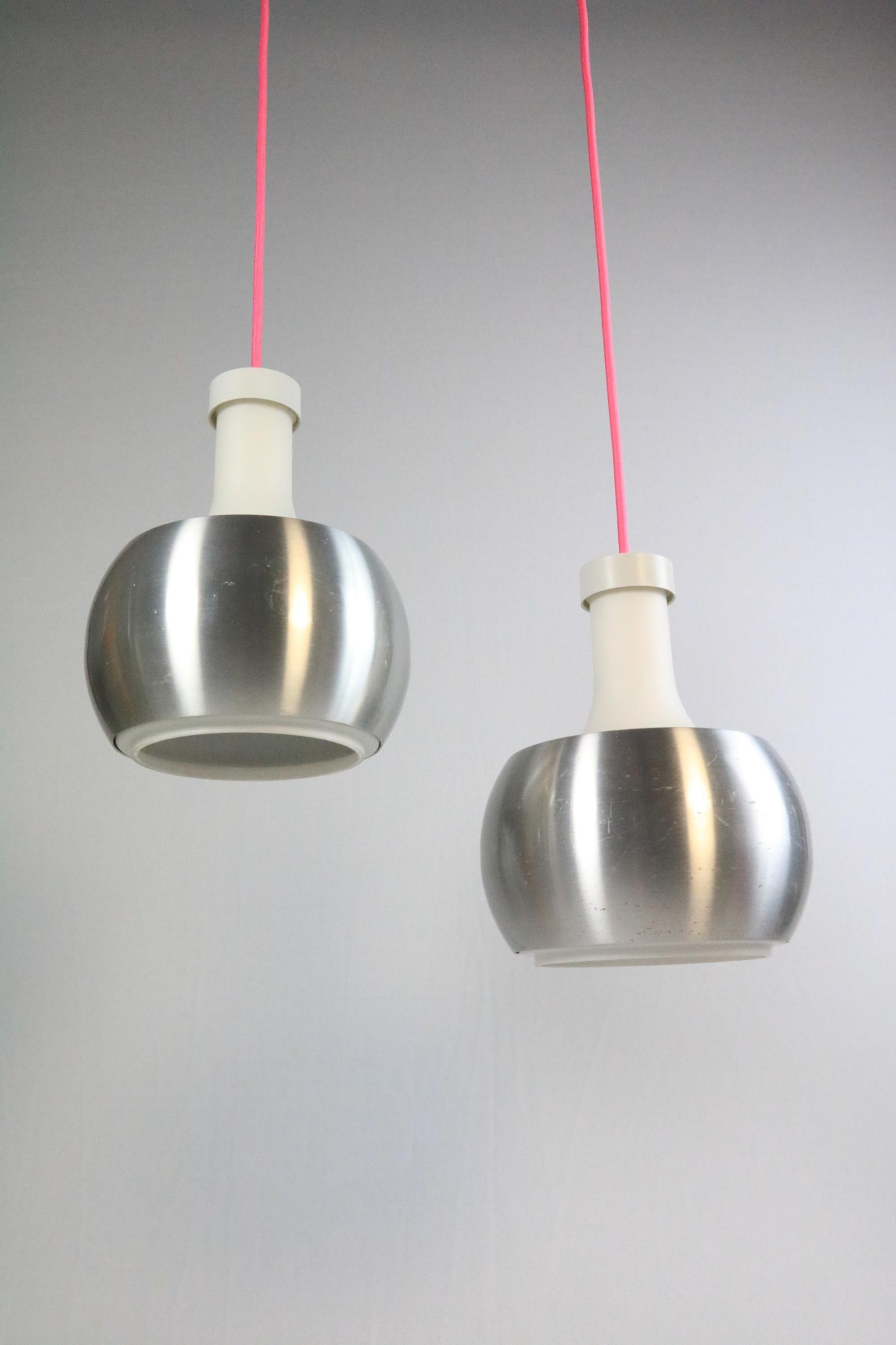 Set of 2 German Hanging Lamps by STAFF, Glass / Metal, 1970s For Sale 3