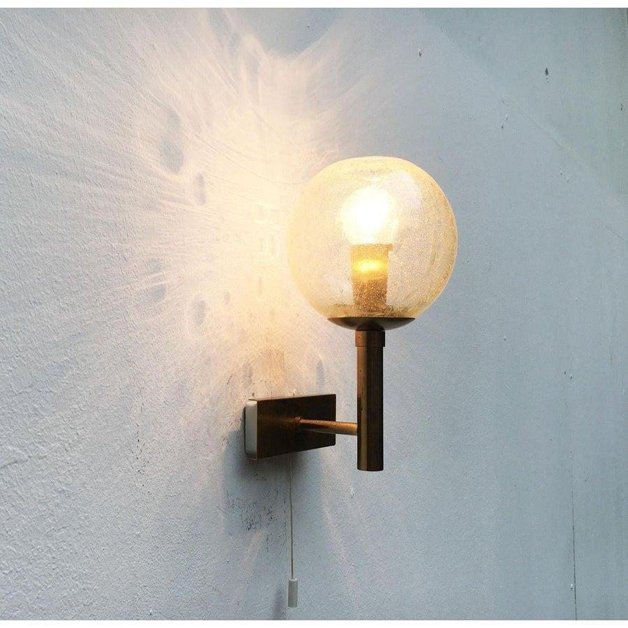 Set di 2 lampade tedesche di metà secolo in ottone e vetro di Doria Leuchten in vendita 3
