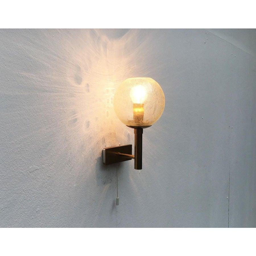 Set di 2 lampade tedesche di metà secolo in ottone e vetro di Doria Leuchten in vendita 2