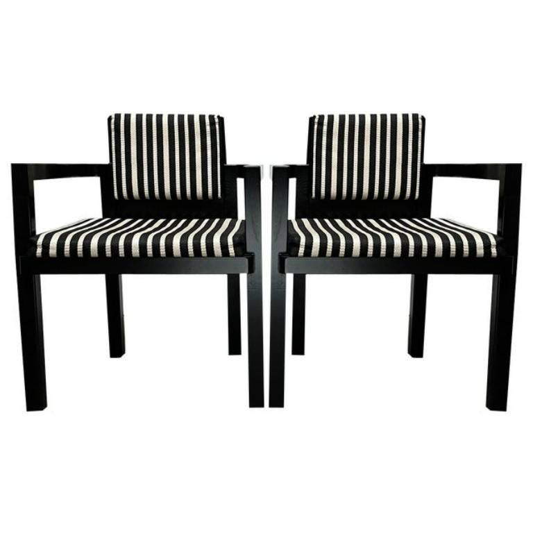 Set of 2 German Model D51 Fagus Armchair with Bauhaus Pattern Cushion, 1920s
