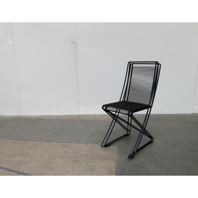 Set of 2 German Postmodern Black Kreuzschwinger Chairs by Till Behrens, 1980s For Sale 2