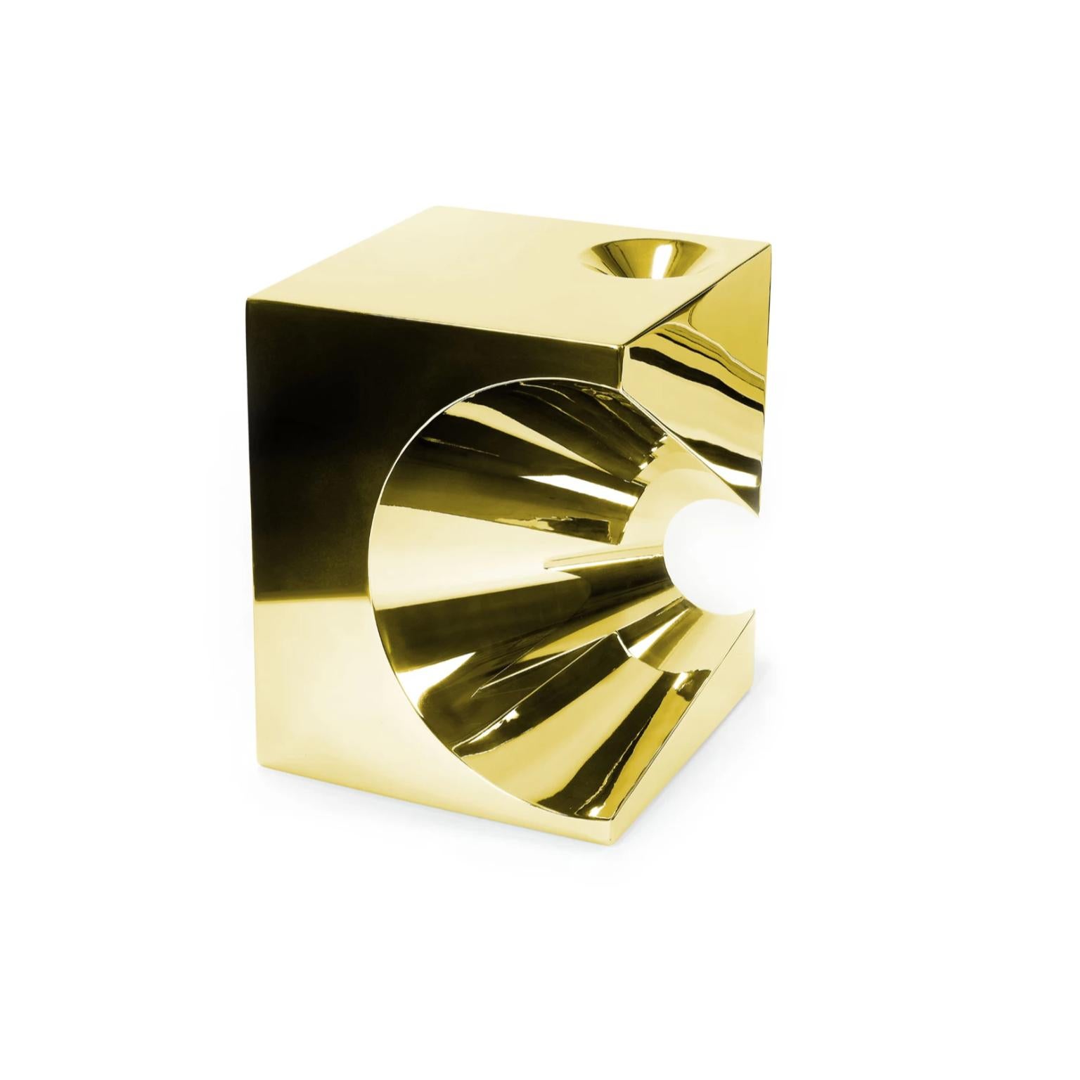 Juego de 2 ¡Piérdete! Mesas auxiliares C4 y C5 de acero dorado by Barberini & Gunnell Posmoderno en venta
